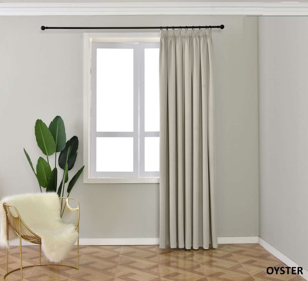 Messene Self Lined 265 X 218cm Taped Curtain (60% Blockout Curtain )