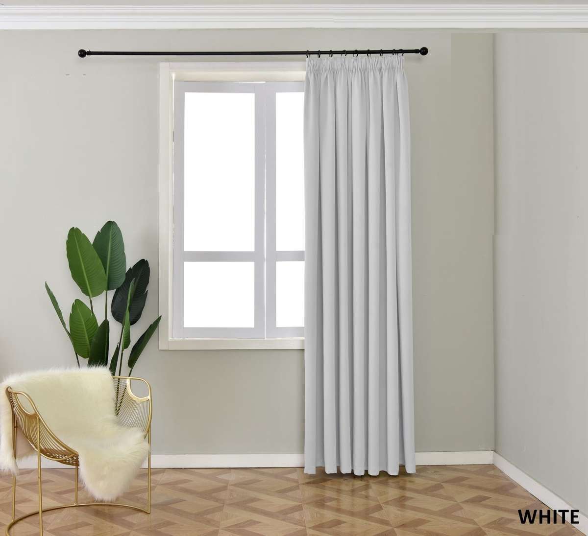 Messene Self Lined 265 X 218cm Taped Curtain (60% Blockout Curtain )