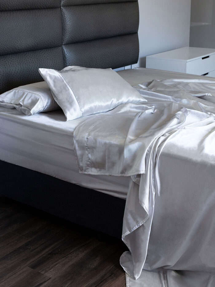 Satin Silver Sheet Set