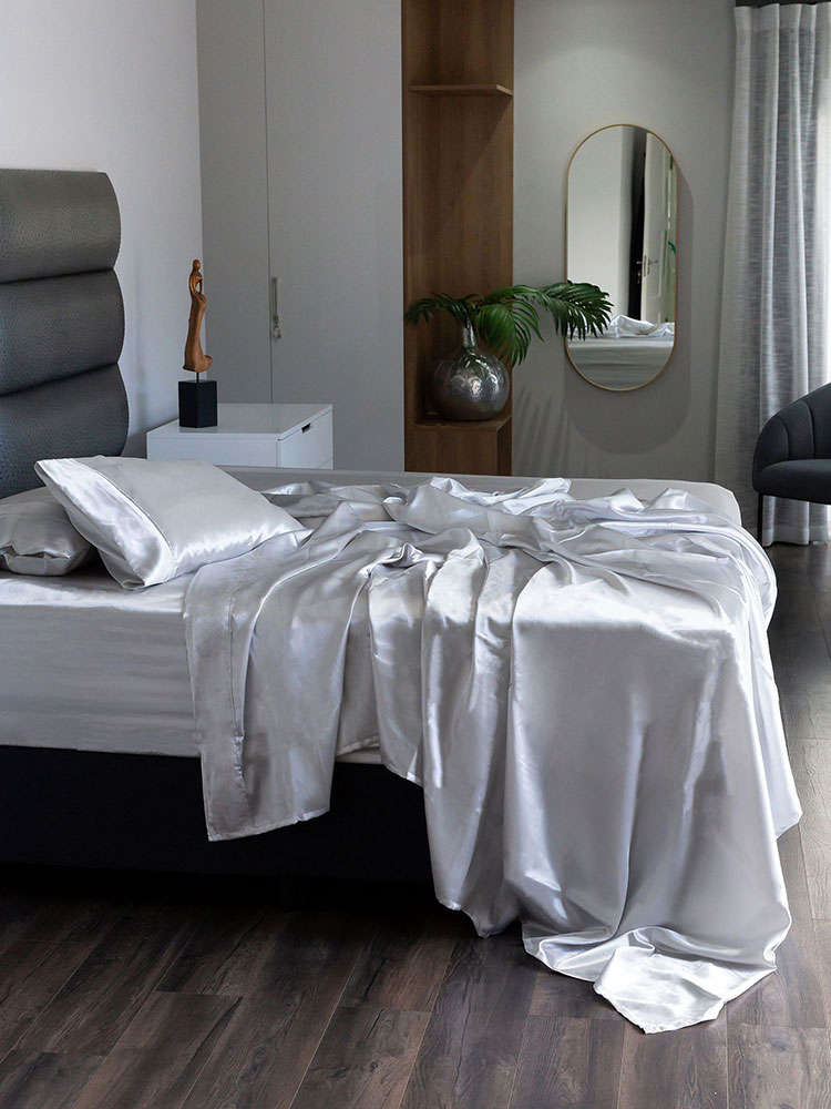 Satin Silver Sheet Set