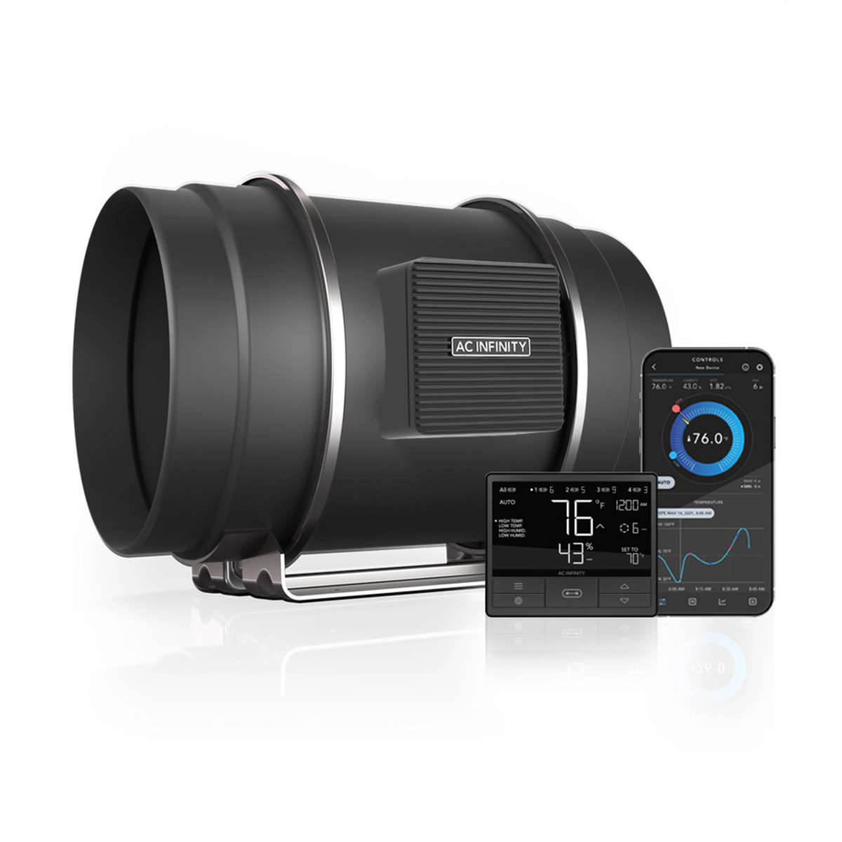 AC INFINITY CLOUDLINE T8, WITH CONTROLLER 69 PRO TEMPERATURE AND HUMIDITY CONTROLLER, 8-INCH