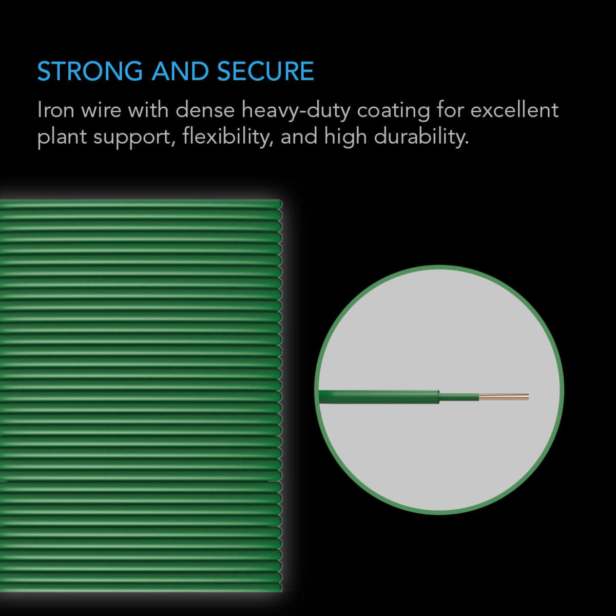 AC INFINITY, HEAVY-DUTY TWIST TIES, THIN RUBBERIZED TEXTURE, 10M