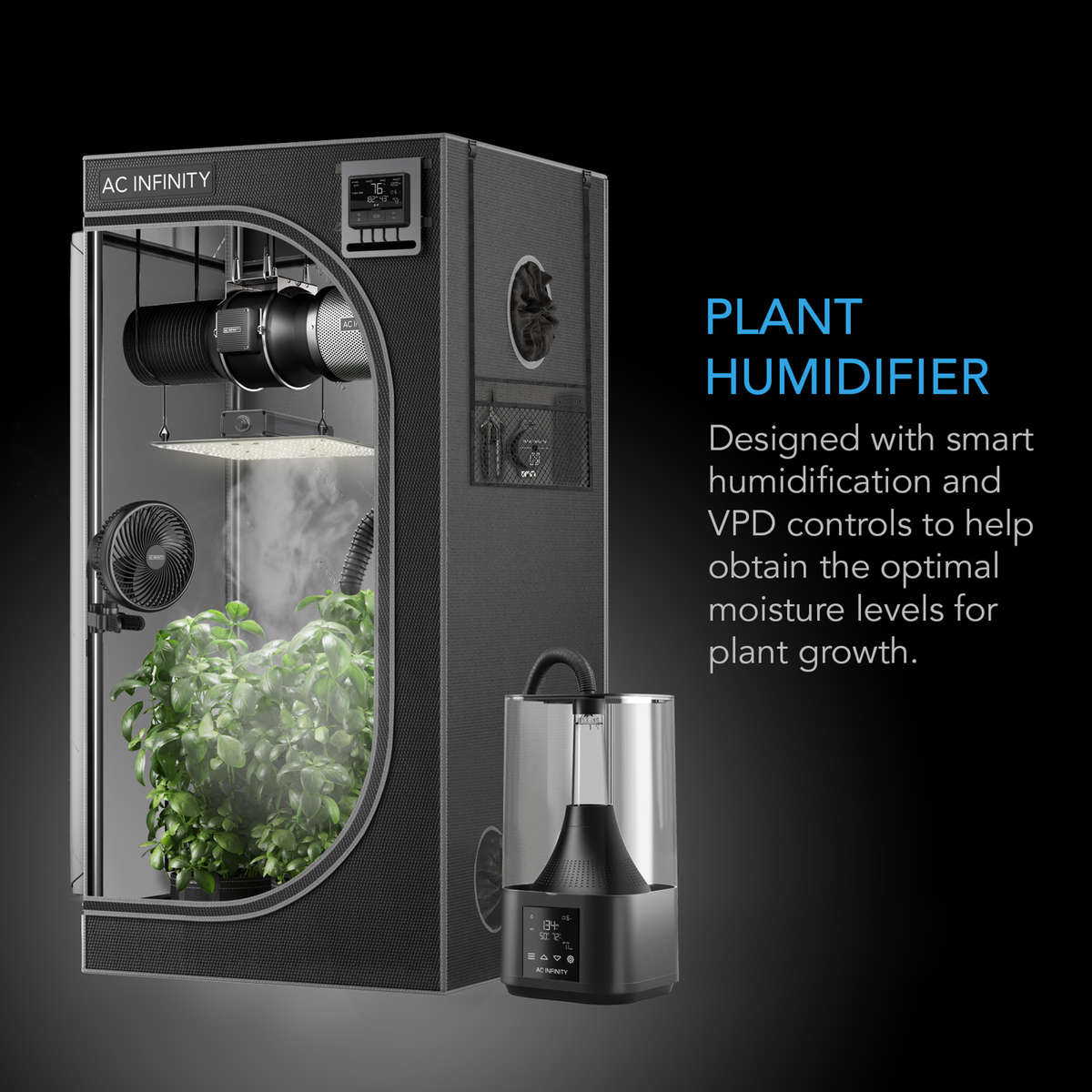 AC INFINITY CLOUDFORGE T3 GEN2, ENVIRONMENTAL PLANT HUMIDIFIER, 4.5L, SMART CONTROLS, TARGETED VA...