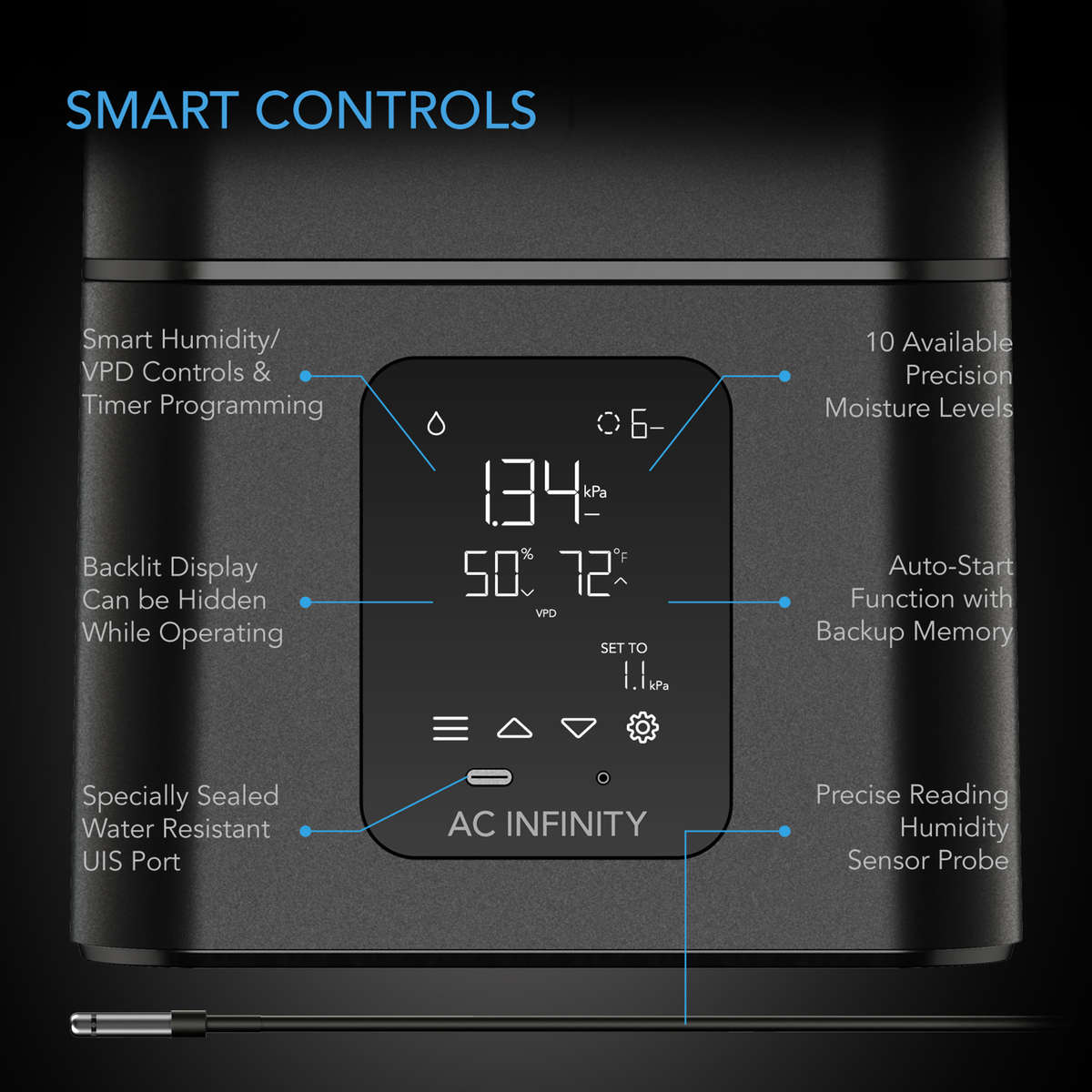 AC INFINITY CLOUDFORGE T7 GEN2, ENVIRONMENTAL PLANT HUMIDIFIER, 15L, SMART CONTROLS, TARGETED VAP...