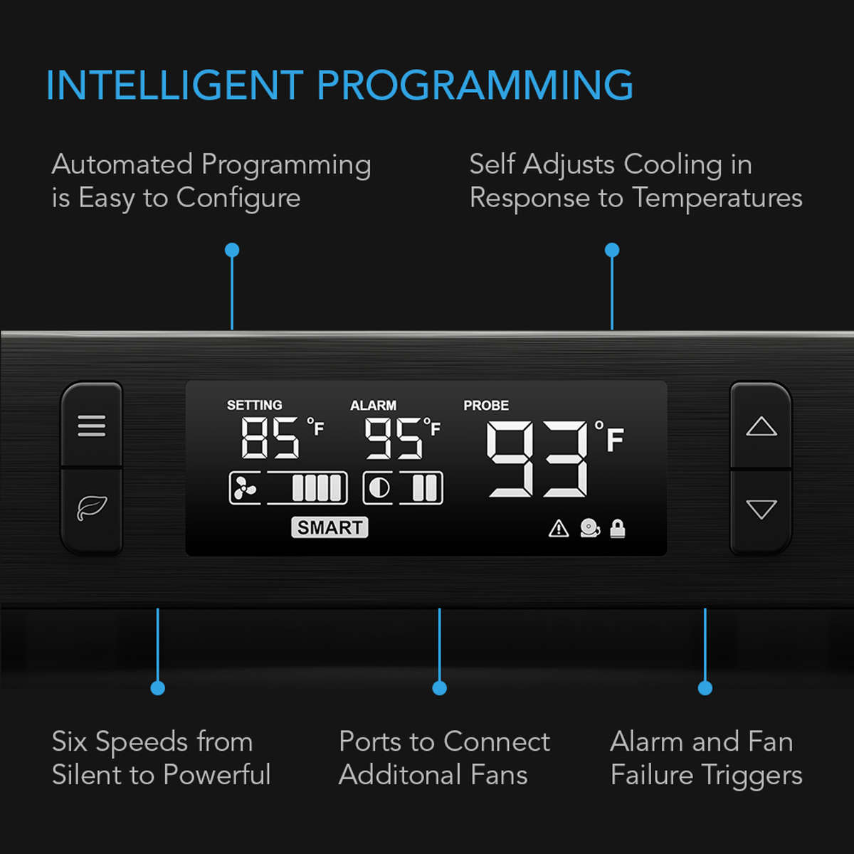 AC INFINITY AIRCOM T9, Receiver and AV Component Cooling Fan System, Top Exhaust 17"