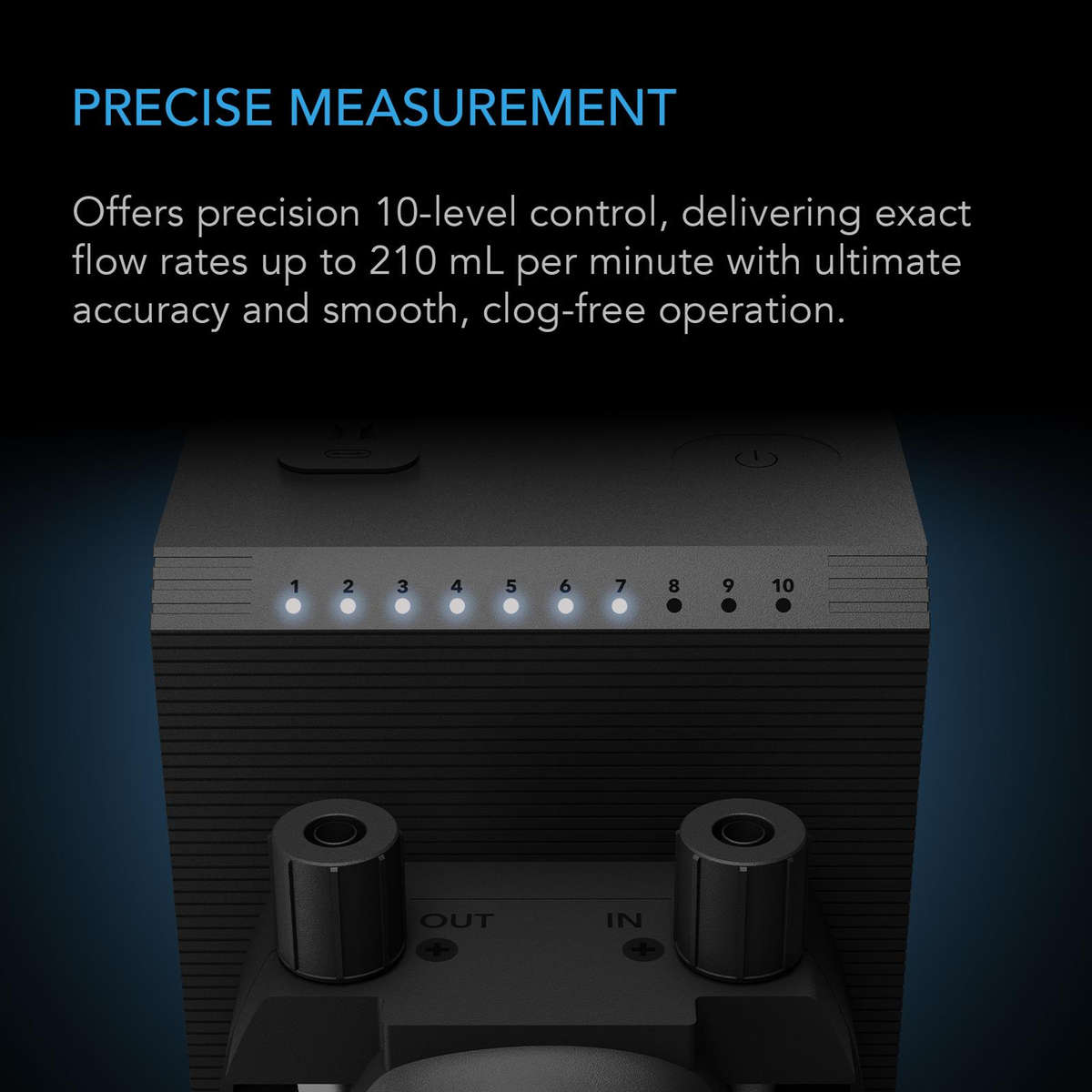AC INFINITY Peristaltic Pump, Two-Outlet Dosing Kit for Hydroponics, 10-Level Control, 210 ml/min