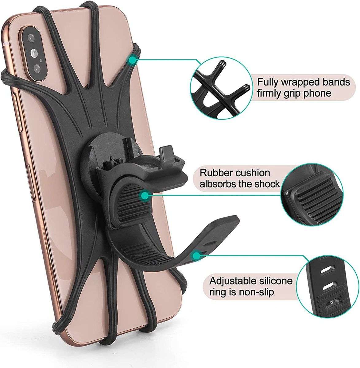 Fluir Essential Bicycle 360 Rubber Phone Holder