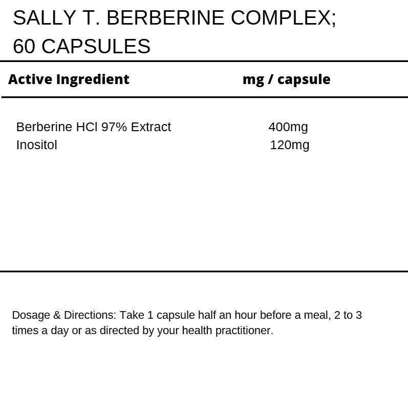 Sally T. Berberine Complex 60 Capsules