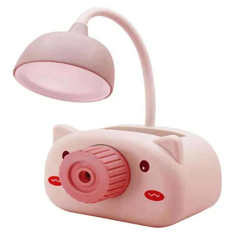 Cute Desk Lamp for Kids, with Pencil Cutting/pen Holder, (Pink)