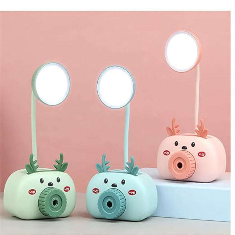 Cute Desk Lamp for Kids, with Pencil Cutting/pen Holder, (Pink)