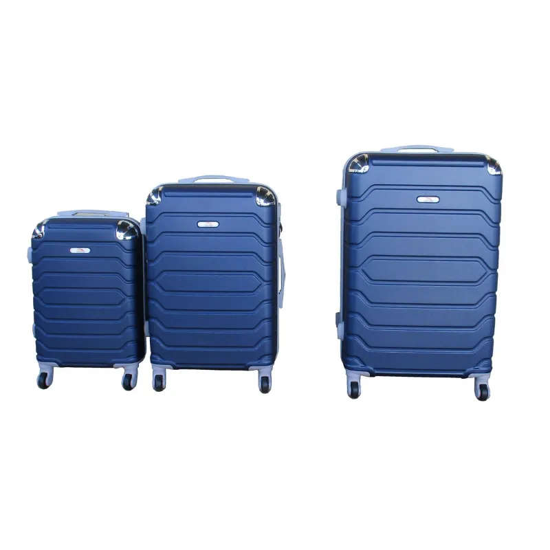 3 Piece Luggage Set 26" 22" 18" - Rose Gold - Navy Blue