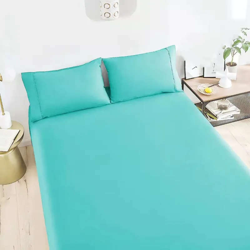 3 Pieces Colorful Velvet Fitted Sheet Queen Size with 2 Pillow Cases