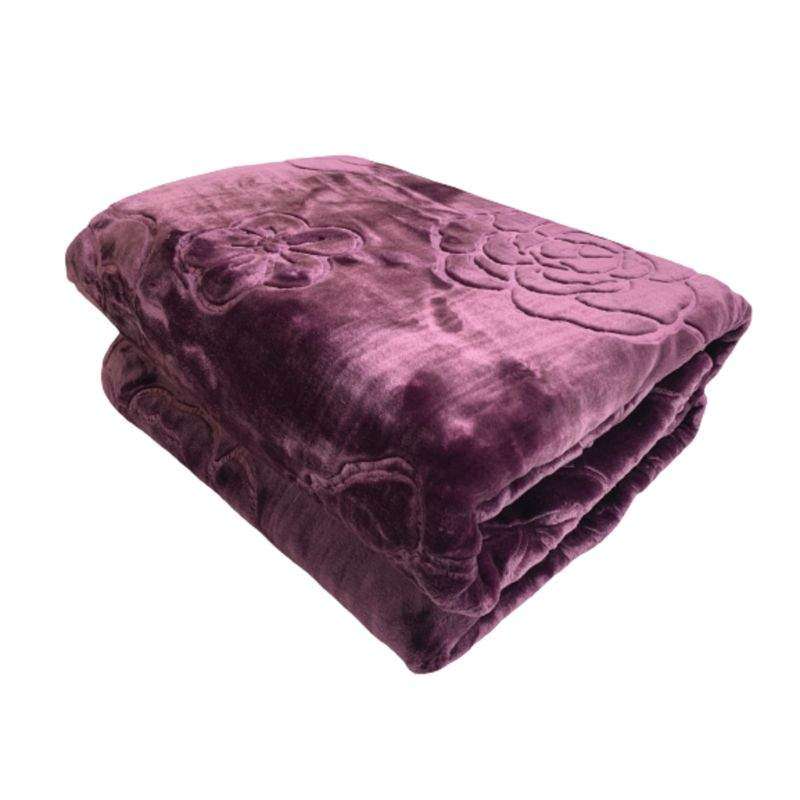 Queen Size Pure Mink Super soft Blanket Embossed Pattern
