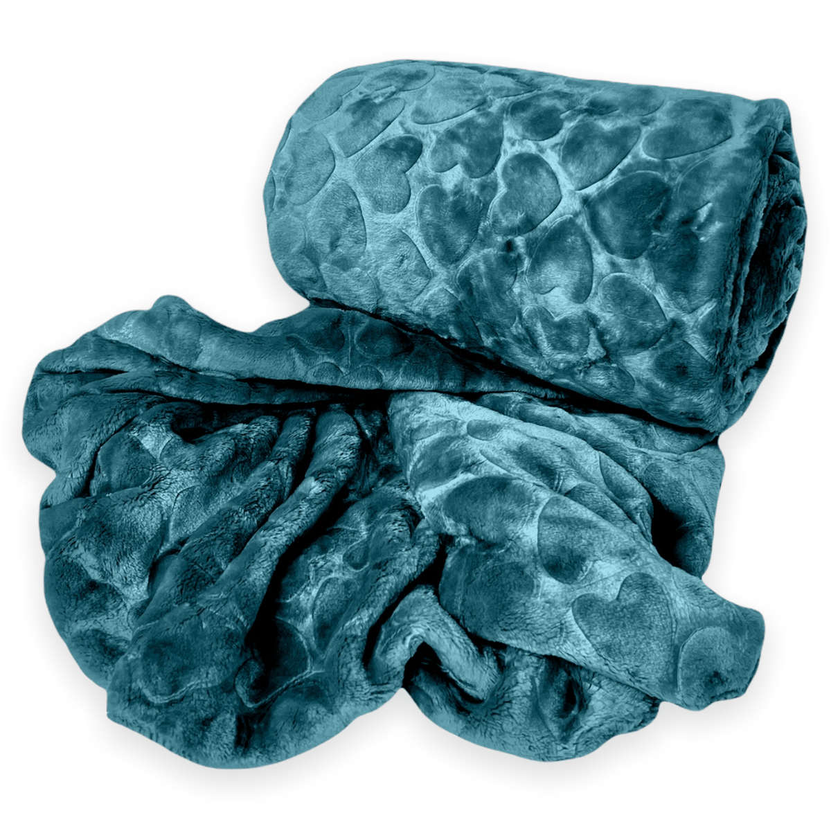 SMTE Super soft Throw Fleece Blanket Warm Winter - Teal with keychain