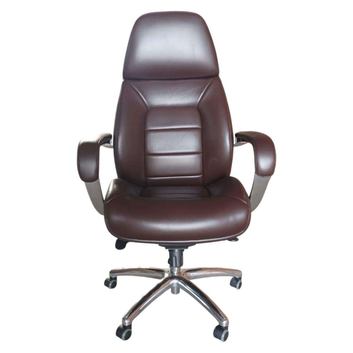 Smte-Comfort Edge Task Chair-Genuine Leather -AM 188A - Brown with keychain