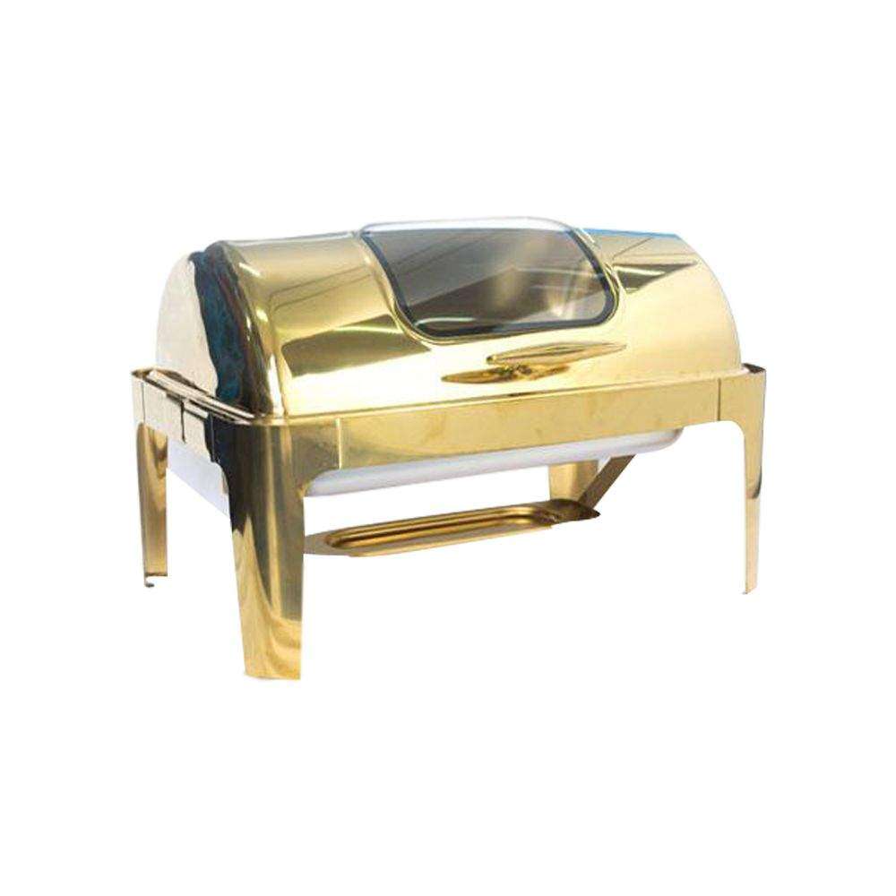 SMTE Rectangular Chafing Dish with Window - Gold with keychain