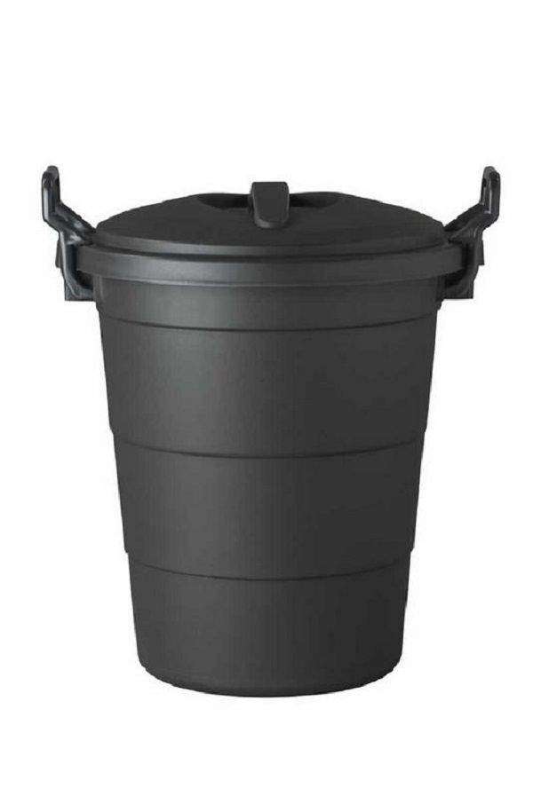 SMTE 70L Plastic Refuse Bin Black with keychain