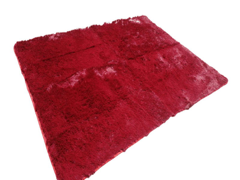 SMTE Maroon Fluffy Rug/Carpet - 200x150cm with keychain