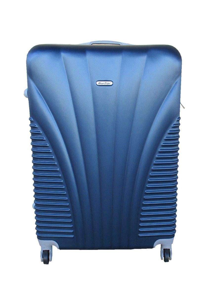 SMTE Blue Star 1 Piece Hard Outer Shell Luggage 28" - Dark Blue with keychain