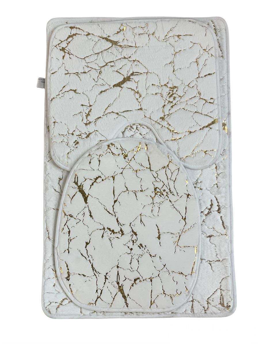 SMTE Marble Design Bathroom Mats Set with keychain