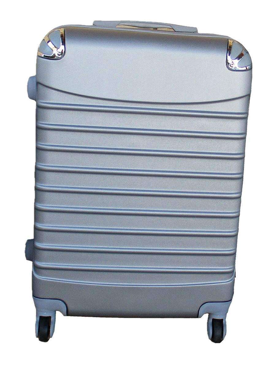 SMTE Luggage Suitcase - 24-inch - 1 Piece - Silver with keychain