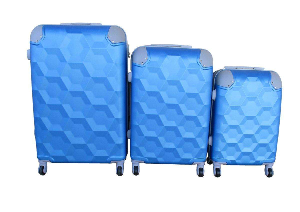SMTE 3 Piece Luggage Set - Blue with keychain
