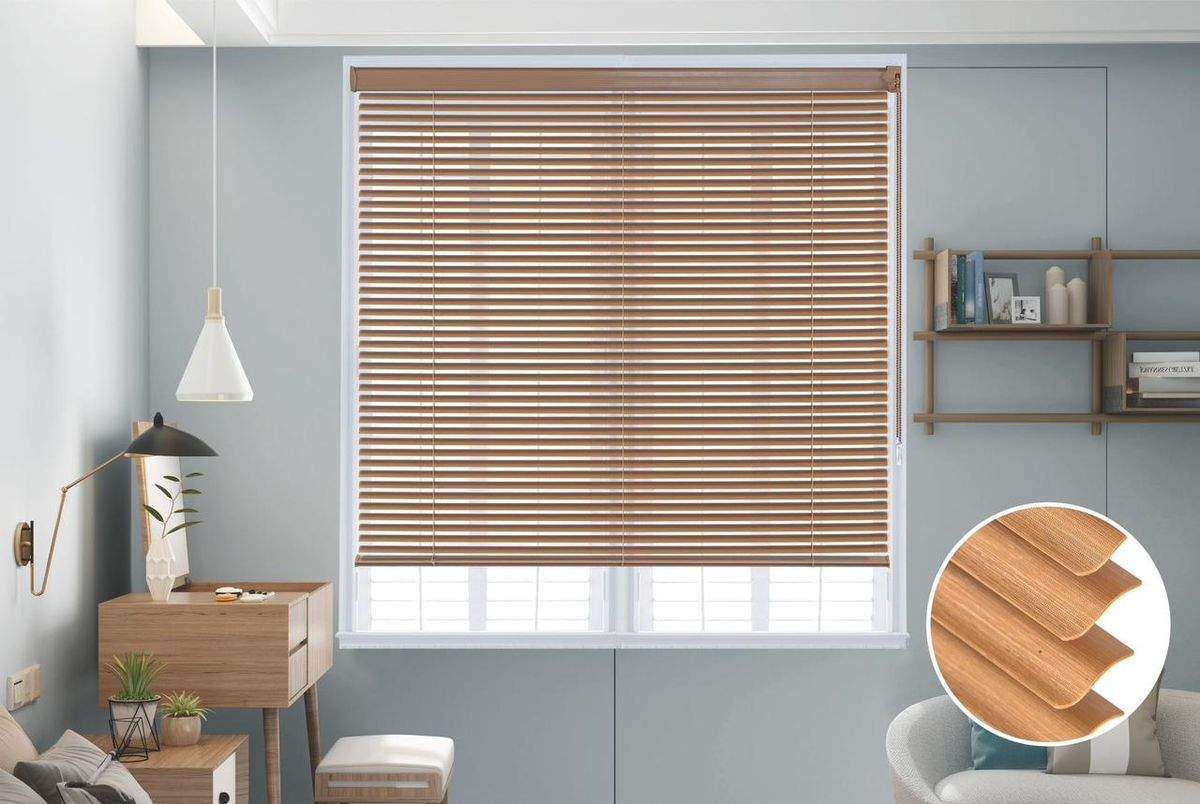 SMTE-WD-Quality Roller PVC Blinds Single Layer,Day Night Blinds -Brown - 200 W x 220 L cm with ke...