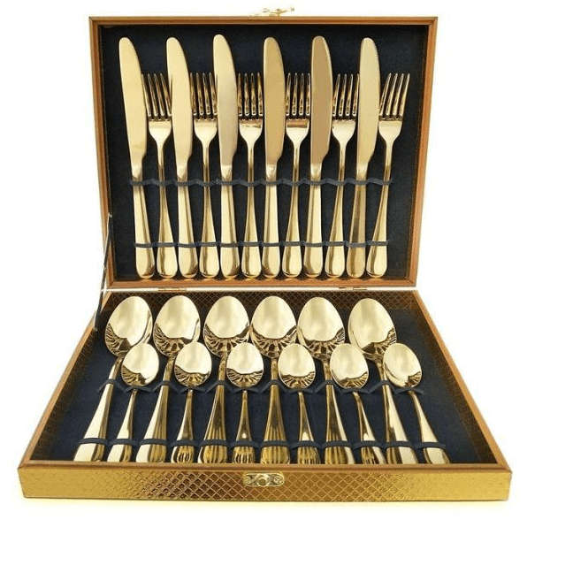 SMTE 24 Piece Cutlery Set- (Gold) with keychain