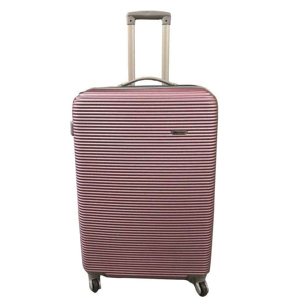 SMTE Hard Outer Shell Luggage 26" - Pink with keychain