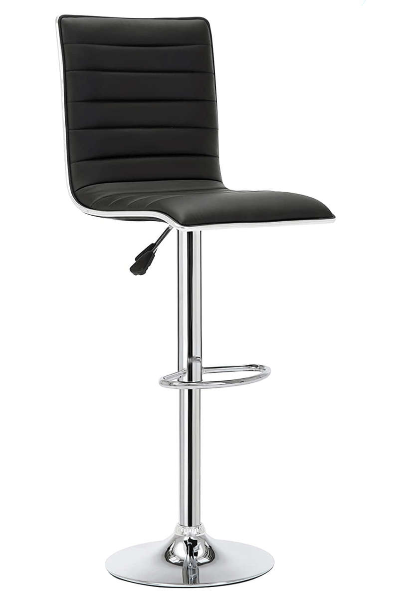 SMTE Stylish Modern Bar Stool - Black with keychain