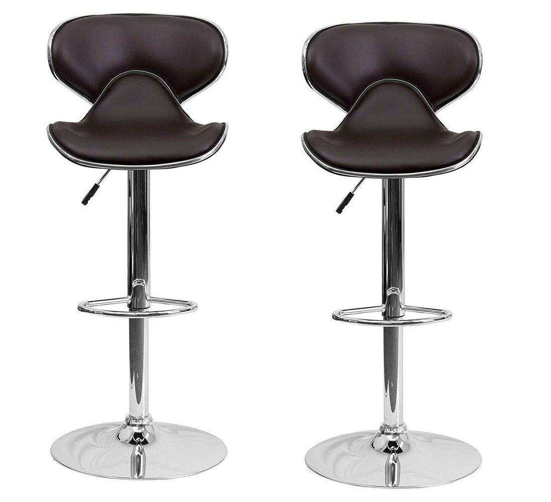 SMTE Bar / Kitchen Counter Stools - Set of 2 ? Brown Colour with keychain