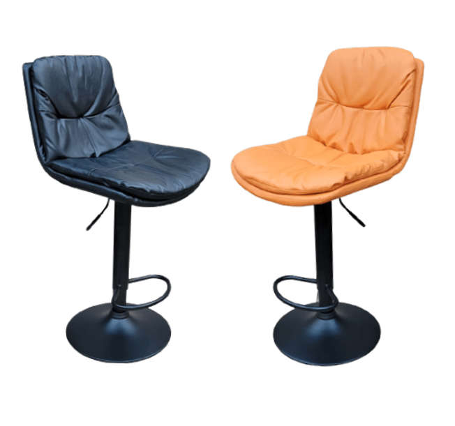 SMTE Soft Padded Perla Black Based Bar Stools - Black with keychain