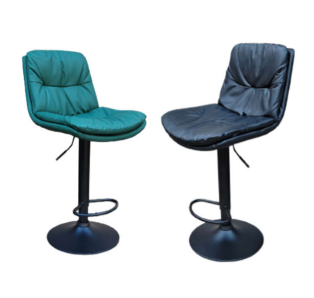 SMTE Soft Padded Perla Black Based Bar Stools - Green with keychain