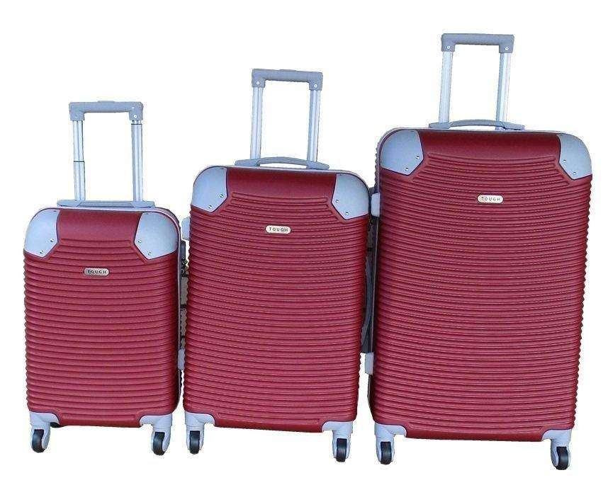 SMTE 3-Piece Red ABS Luggage Set - Lightweight, Durable with Spinner Wheels with keychain