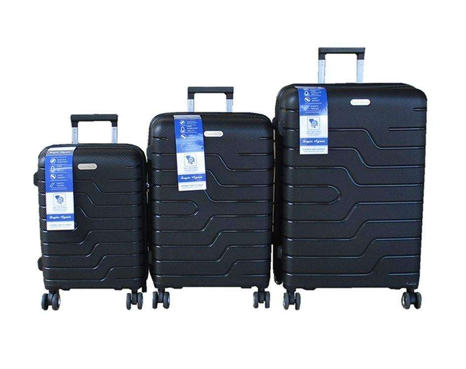 SMTE Carbon Fiber Pattern, Lock 360 Spinner Wheels Hard-Shell Suitcases -3 Piece with keychain