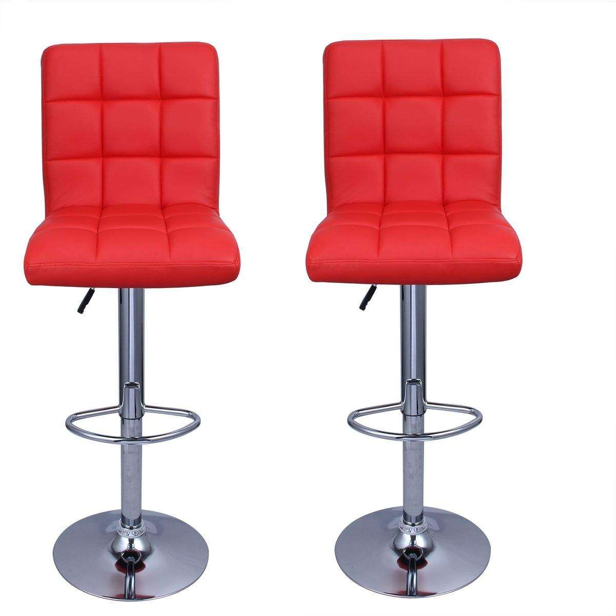SMTE High back Bar Stools - Set of 2 - Red Colour with keychain
