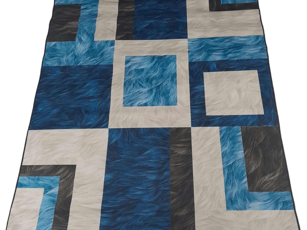 SMTE - 200cm by 150cm - Modern 3D Geometric Design Rug -FF7 with keychain
