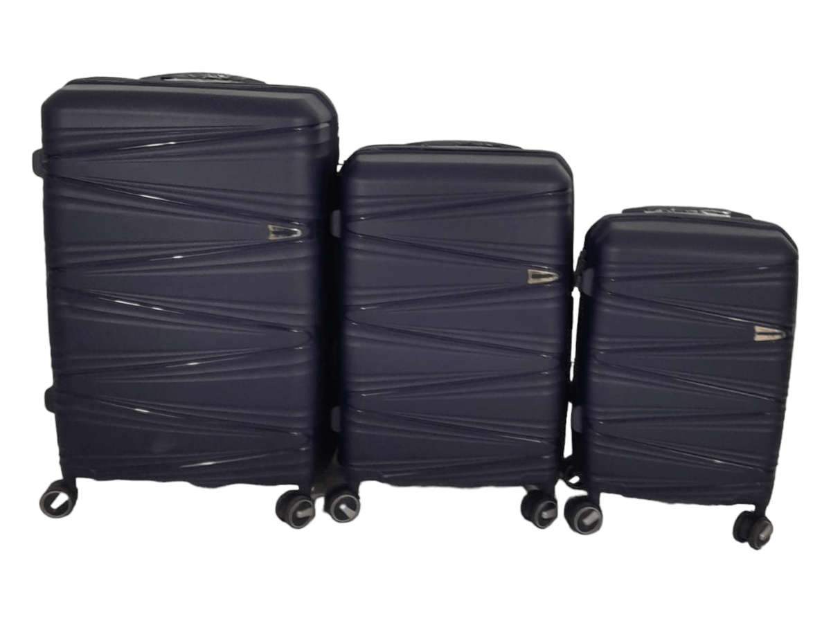 SMTE- Acesa Hard Shell Elite UBS Suitcase Set 3 Piece - Blue with keychain