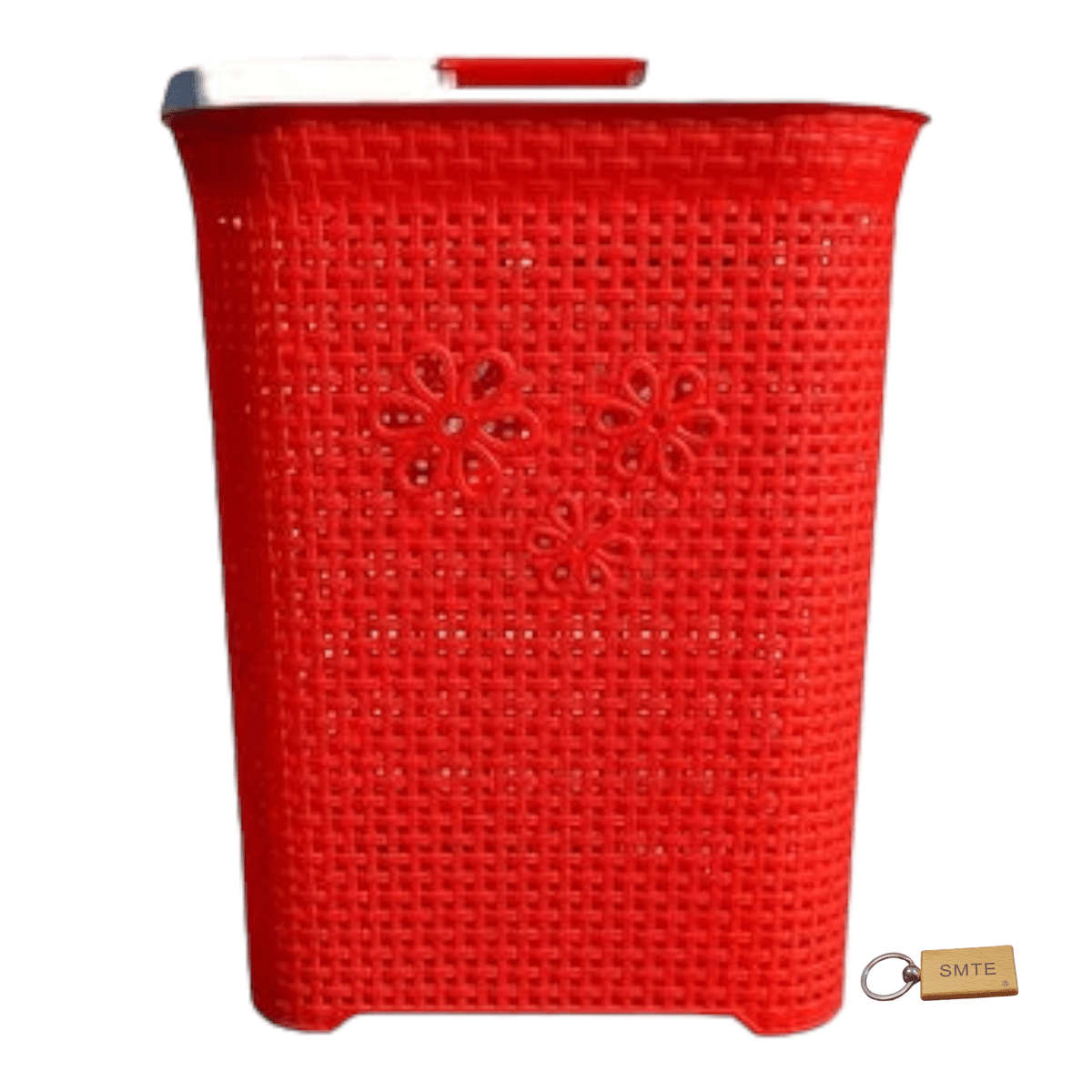 Smte-Daisy Laundry Basket 50L with SMTE Keyring - Red with keychain