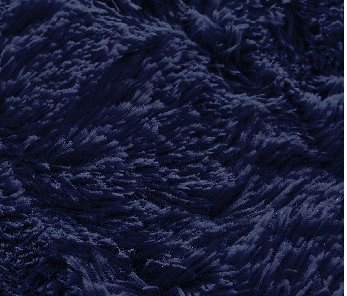 SMTE Flarge Fluffy Rug - indigo with keychain
