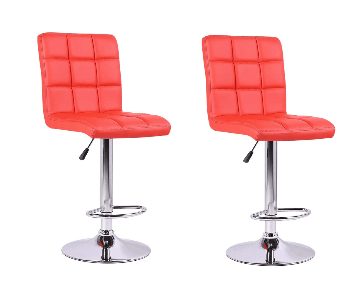 SMTE High Back Bar Stools - Set of 2 - Red Colour with keychain