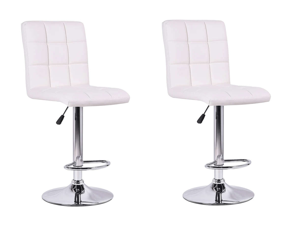 SMTE High Back Bar Stools - Set of 2 - White Colour with keychain
