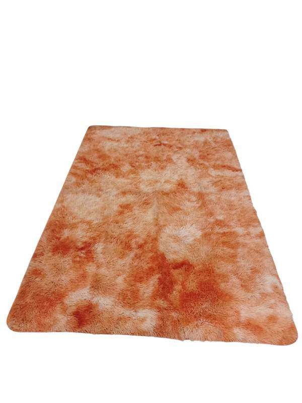 Smte - Code:Fluffy carpet-shaggy &foldable Rug orange mix