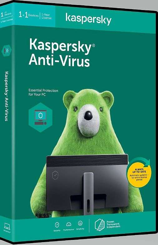 KASPERSKY ANTIVIRUS 1 + 1 USER (KAS001)