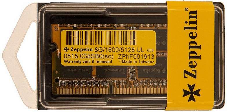 8G DDR3 1600 LAPTOP ZEPPELIN 1.35V
