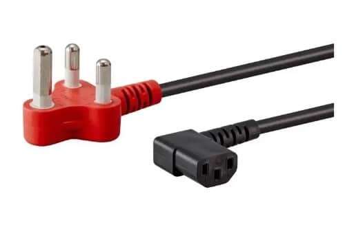 POWER CABLE IEC RIGHT ANGLE 1.8M RED