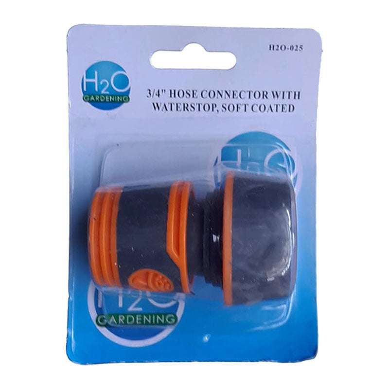 H20 Garden Hose Connector 3/4" Stop And Soft Grip