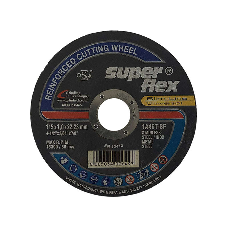 Superflex Abrasive Slimline Steel Cutting Disc 115,1.0x22.2mm