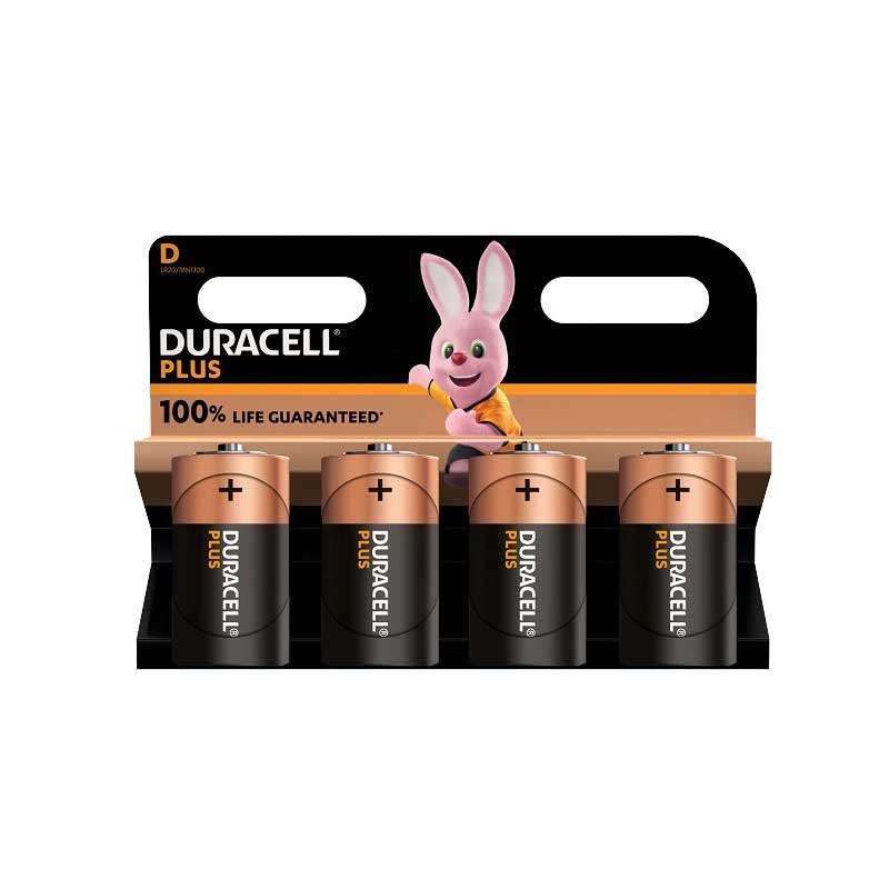 DURACELL Battery Plus 1.5v D Torch 4,s Dur110