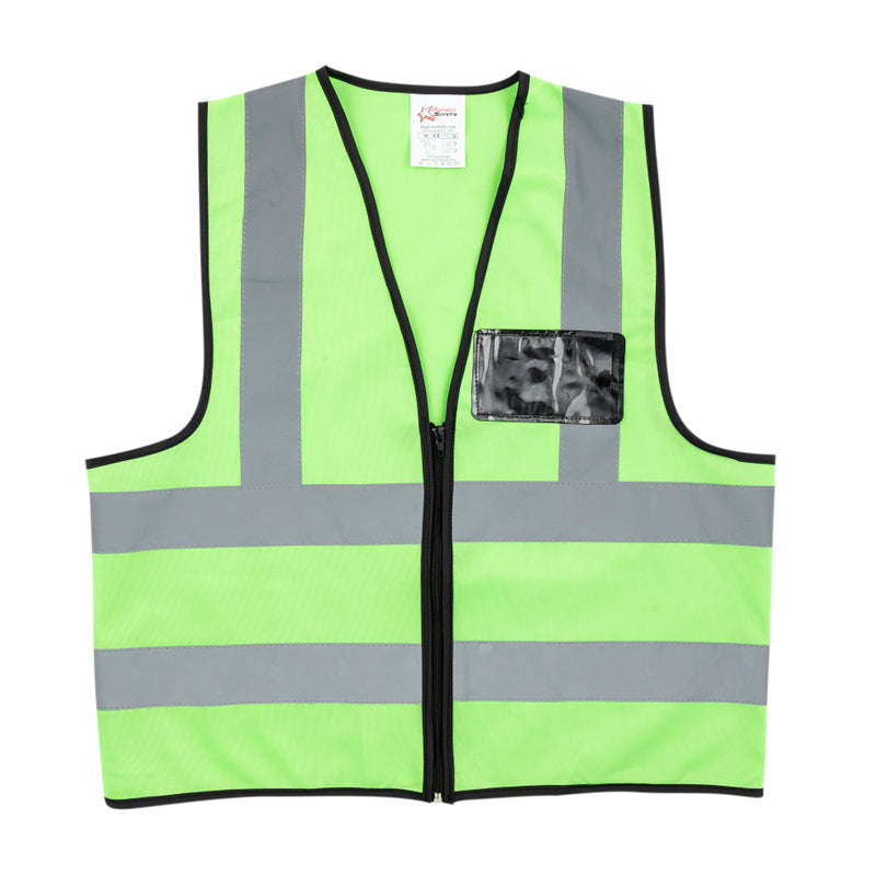 PIONEER SAFETY Vest Reflective Fluorescent Lime Large Zip/Pocket